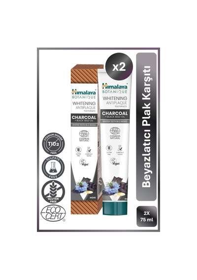 Botanique Beyazlatıcı Plak Karşıtı Organik Diş Macunu 75ml 2'li Paket Ecocert Cosmos Sertifikalı