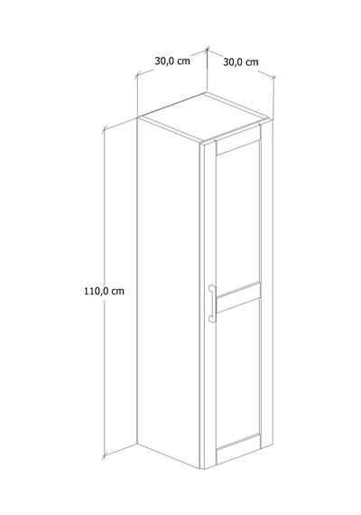 %100 Mdf 30 Cm Riva Boy Dolabı Beyaz