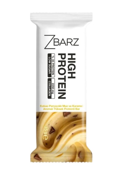 Zbarz Protein Bar - Kakao Parçacıklı Muz & Karamel Aromalı 35 G E