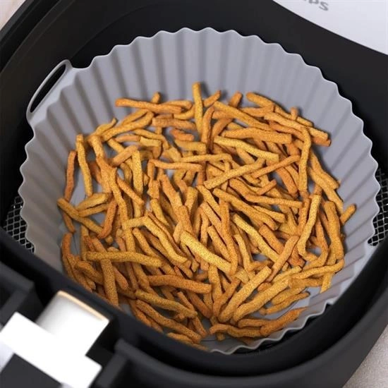 Go İthalat Renkli Isıya Dayanıklı Yıkanılabilir Silikon Fırın Ve Airfryer Yuvarlak Pişirme Matı 20 C