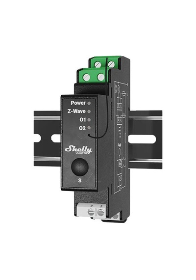 Shelly Wave Pro 2 Z-wave Dın Ray 2 Kanallı Kuru Kontak Akıllı Röle