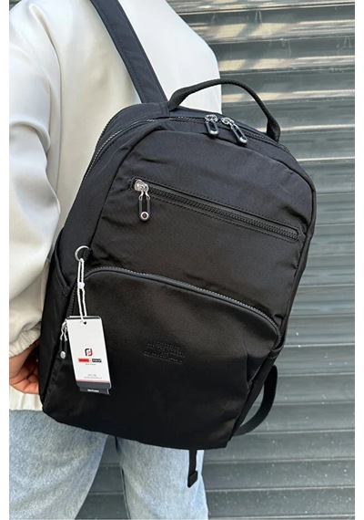 Just Polo Kadın İthal Klinkır Kumaş Şık Ve Lüks Sırt Çantası Shopper Siyah