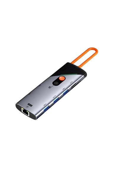 Cr26 Taşınabilir Usb 3.0 Type-c 5 Gbps İçin 8'i 1 Arada Usb Hub Çevirici Adaptörü, 1000mbps Rj45 Ethernet, Hdmı 4k 60hz Görüntü, 3x Usb 3.0, 90w Pd Hızlı Şarj, Sd Micro Sd Kart