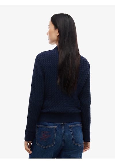 Tommy Hilfiger Co Cable Fıne Gg C-nk Ls Sweater Kadın Mavi Kazak - Ww0ww44993
