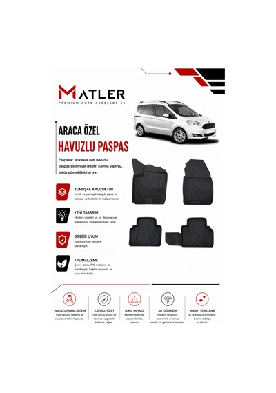 Ford Courier 2015 Model 4d Ekstra Havuzlu Paspas