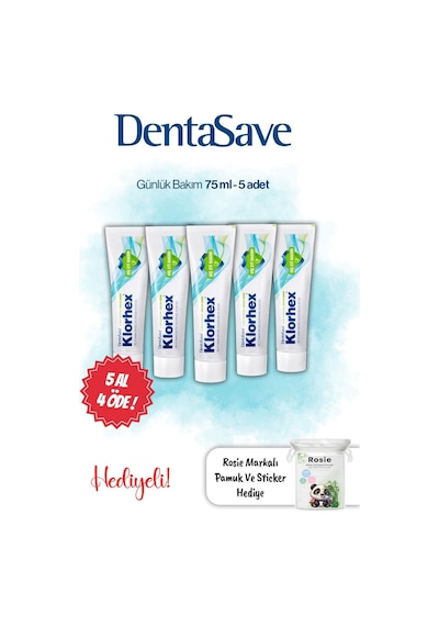 Dentasave 5 Al 4 Öde Klorhex Diş Macunu Günlük Bakım 75 Ml Ve Rosie