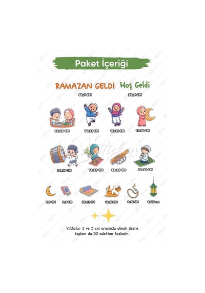 Ramazan Geldi Hoş Geldi Cam Duvar Sticker Seti, Ramazanı Coşkuyla Karşılayan Çocuklar Ramazan Süsü Çok Renkli