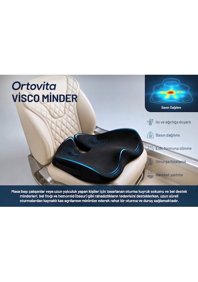 Yeni Nesil Visco Ortopedik Ergonomik Siyatik Ağrı Giderici, Minderi Koltuk Yükseltici Ortopedik Araba Minderi 1