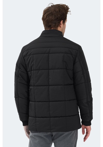 Slazenger Baldwıng Erkek Dik Yaka Fermuarlı Siyah Mont & Kaban Siyah