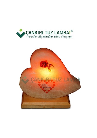 Anneye Özel Seni Seviyorum Kalp Tuz Lamba