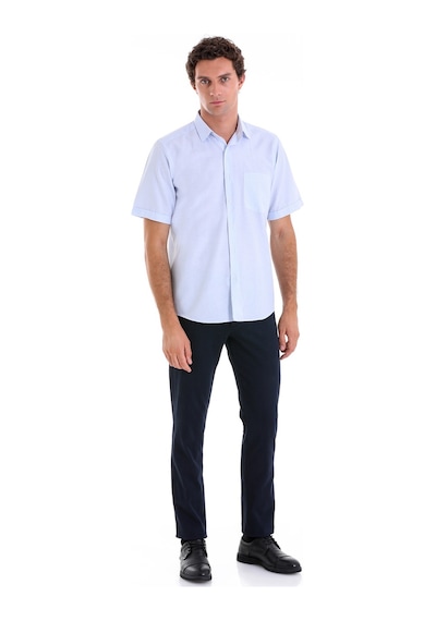 Hatemoğlu Mavi Comfort Fit Kareli Pamuklu Slim Yaka Kısa Kol Klasik Gömlek Mavi Hatemoğlu Mavi Comfort Fit Kareli Pamuklu Slim Yaka Kısa Kol Klasik Gömlek Mavi