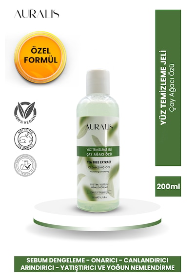 Auralis Çay Ağacı Özlü Yüz Temizleme Jeli Arındırıcı Ve Dengeleyici 200 Ml