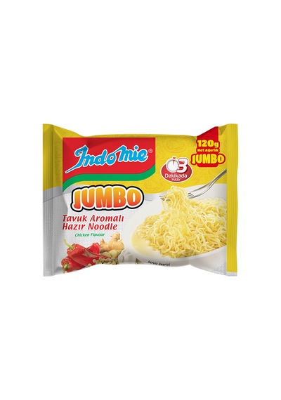 Indomie Noodle Jumbo 120 Gr Tavuklu X 24 Adet