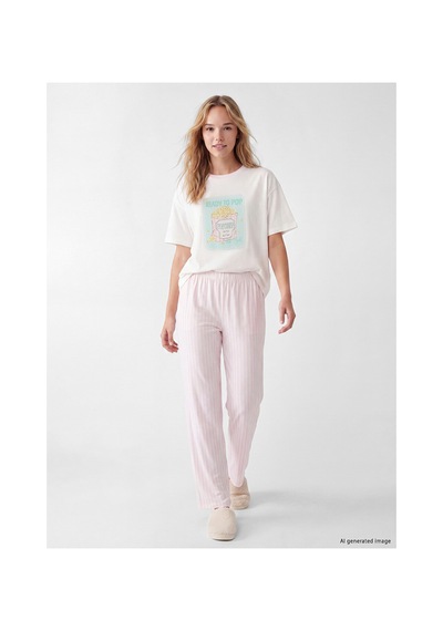 Lcw Young Pembe Bisiklet Yaka Kadın Pijama Takım