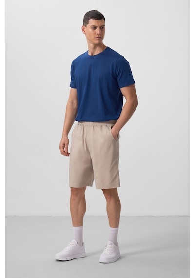 Tommylife Taş Standart Fit Dokuma Hafif Esnek Chino Şort - 81290 Taş