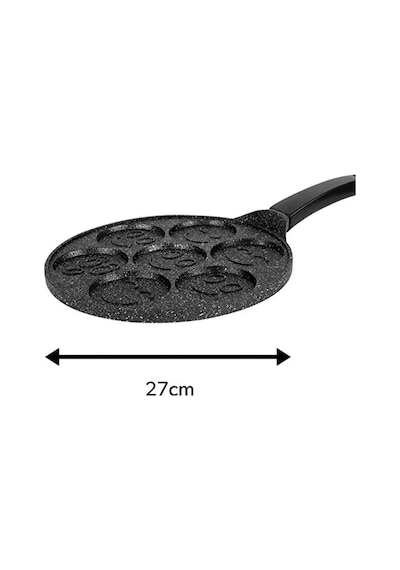 27 Cm Gülen Yüz Yanmaz Yapışmaz Döküm Pankek Tavası Siyah