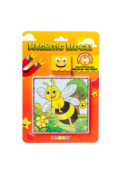 Küpss Manyetik Blok Çift Taraflı 9 Parçalı Mıknatıslı Arı-kelebek Puzzle - 2 Görsel Yapboz Diğer