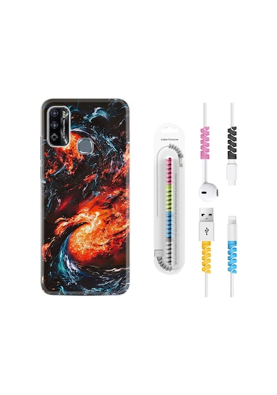 Infinix Hot 9 Play Kılıf Kablo Koruyuculu Fire Wave 1765