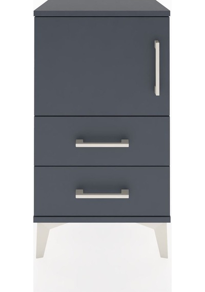 Arges Komodin 2 Raflı 2 Çekmeceli Tek Kapaklı 44x30x80 Antras... Antrasit