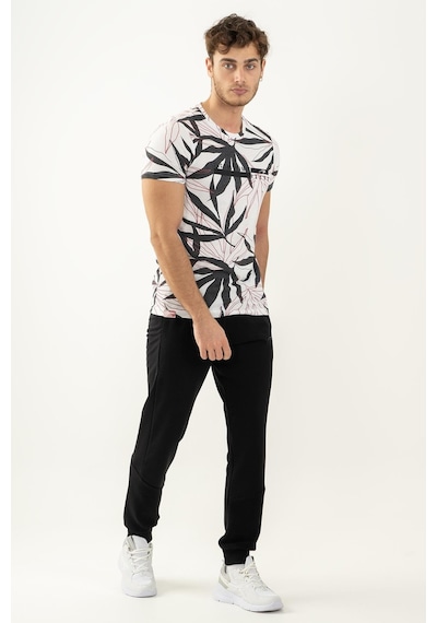 Maraton Sportswear Regular Erkek Bisiklet Yaka Kısa Kol Beach Beyaz T-Shirt 20603-Beyaz