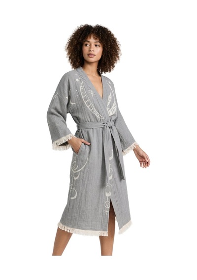 Brandsmiths Grey Crescent Eye Kimono Sarı