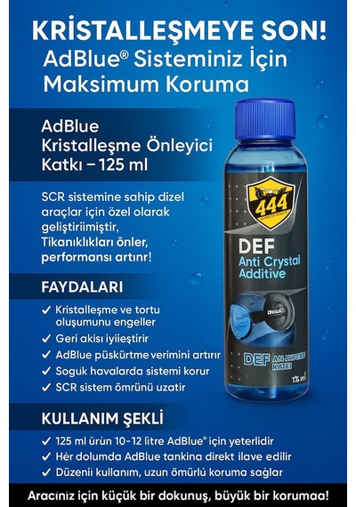 Def Antikristal Katkı 125 Ml