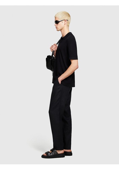 Sisley %100 Keten Slim Comfort Fit Pantolon Erkek Siyah Pantolon - 324p4aghsf049
