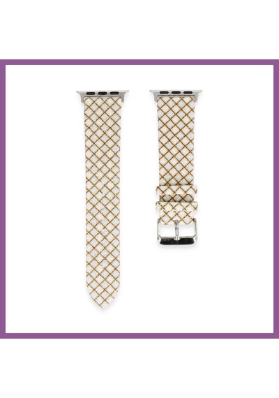 Bezos Watch 38mm Uyumlu Karo Motif Kordon - Mavi Rengaren