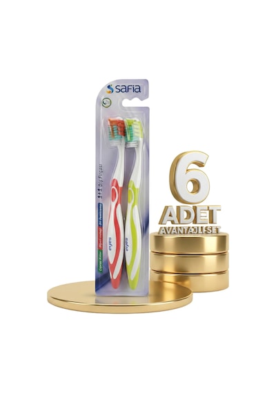 Safia 1+1 Yetişkin Diş Fırçası X6