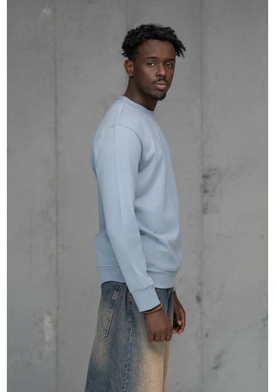 Fbı Slimfit Modal Kumaş Baharlık Sıfır Yaka Likralı Sweatshirt Mavi