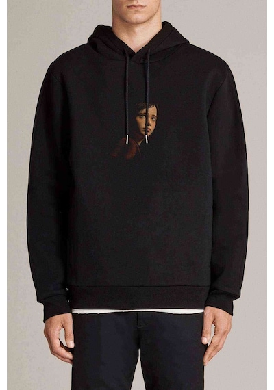 The Last Of Us Part 2 Baskılı Siyah Erkek Örme Sweatshirt (530979554)