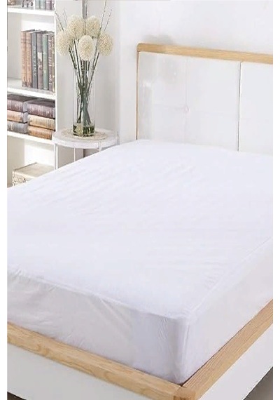 Mycey 200x200+30 Cm Fitted Pamuk Havlu Çarşaf Sıvı Geçirmez Beyaz