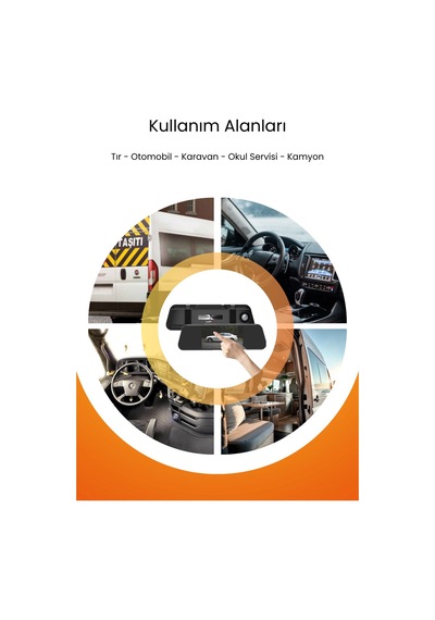 5.5" Ips Ekran Ön Fhd Arka Hd 5mp Tf Kartlı Araç İçi Çift Lens Araç Kamerası