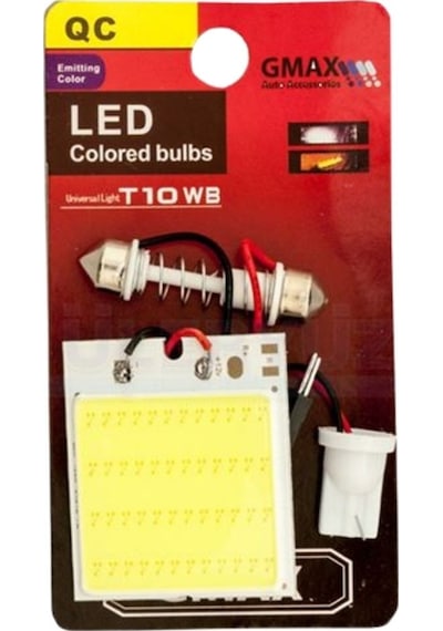 COB LED Panel Araç İçi Tavan Lambası Beyaz Süper Işık Canbus Uyumlu T10 Ve Sofit Yaylı Adaptörlü Oto Ampul 12V