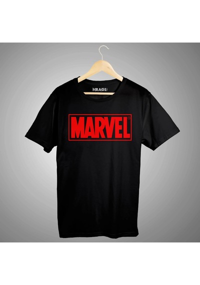Küçük Marvel Logo Tişört Siyah