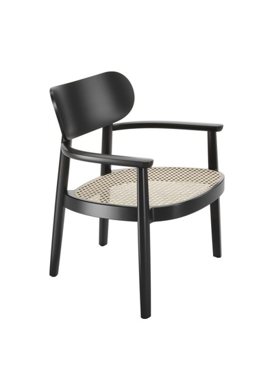Thonet Lounge Sandalye, Sebastian Herkner Tasarımı, Sürdürülebilir Üretim, Yeşil Küre Sertifikalı Siyah