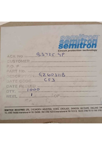 Gz60311b Semıtron Diğer Diyot 19 Adet