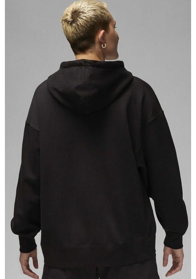 Nike Jordan Flight Full Zip Oversize Hoodie Kadın Oversize Kapüşonlu Sweatshirt Siyah Siyah