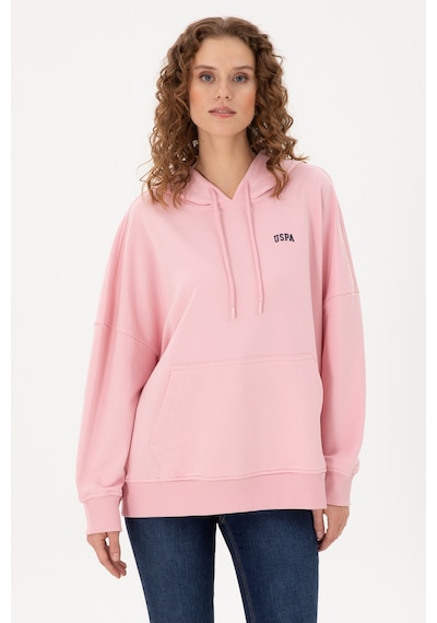 U.S. Polo Assn. Kadın Pudra Kapüşonlu Basic Sweatshirt 50297324-VR042