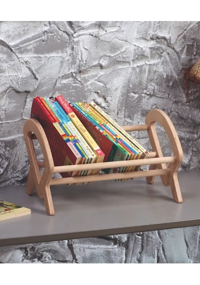 Montessori Çocuk Ve Yetişkinler İçin Dekoratif Kitaplık Doğal