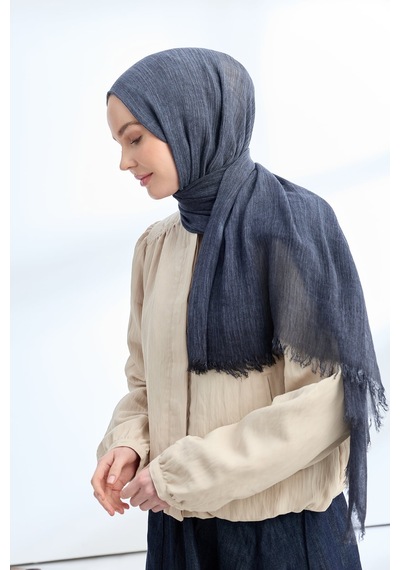 Armanda Organic Touch Ketens Viskoz Şal- 3601 Lacivert