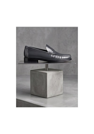 Crc Ayakkabı %100 Hakiki Deri Rugan Erkek Loafer - El İşçiliği Premium Klasik Ayakkabı - Burgundy Patent Gri