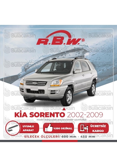 Rbw Kia Sorento 2002 - 2009 Ön Muz Silecek Takımı