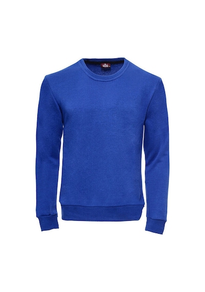 Wessi Koyu Mavi Desensiz Bisiklet Yaka Sweatshirt Koyu Mavi