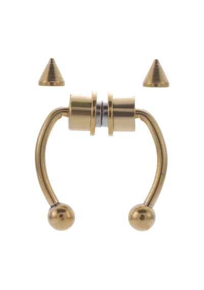Altın Renk Burun Ucu Mıknatıslı Septum Piercing Fake Deliksiz Küpe