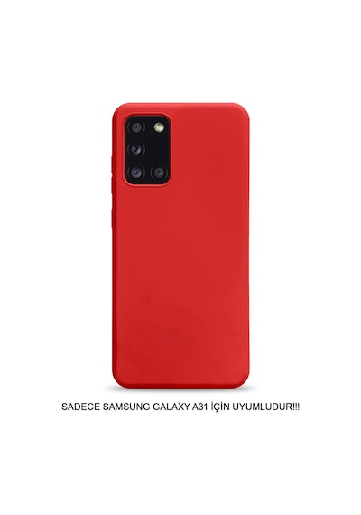 Samsung Galaxy A31 Uyumlu Kamera Korumalı Darbeye Dayanıklı Renk Atmayan Fab Silikon Kılıf Kırmızı