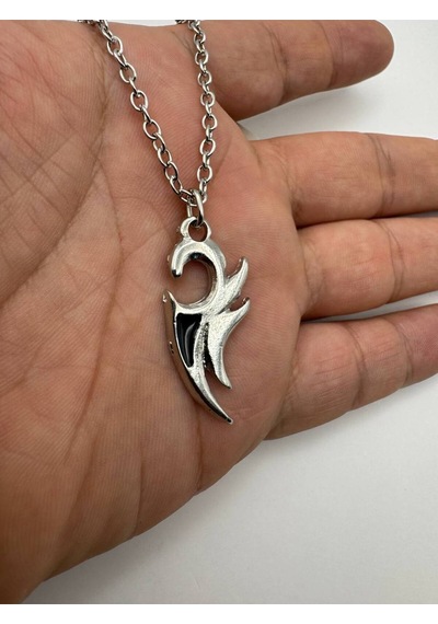 Ninja Yıldızı Shuriken Figürlü Kolye 60 Cm Zincirli Zamak Kaplama Unisex Savaşçı Aksesuar Çok renkli