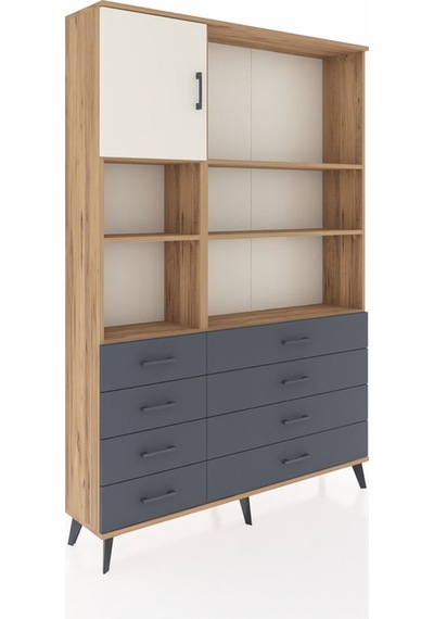 Arges Dolap 7 Raflı 8 Çekmeceli Tek Kapaklı 132x30x195 Çam-aytaşı/antrasit Aytası/antrasıt Arges Dolap 7 Raflı 8 Çekmeceli Tek Kapaklı 132x30x195 Çam-aytaşı/antrasit Aytası/antrasıt