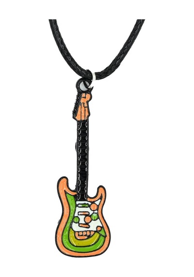 Diyez Müzik Renkli Gitar Şeklinde Rock Temalı Kolye