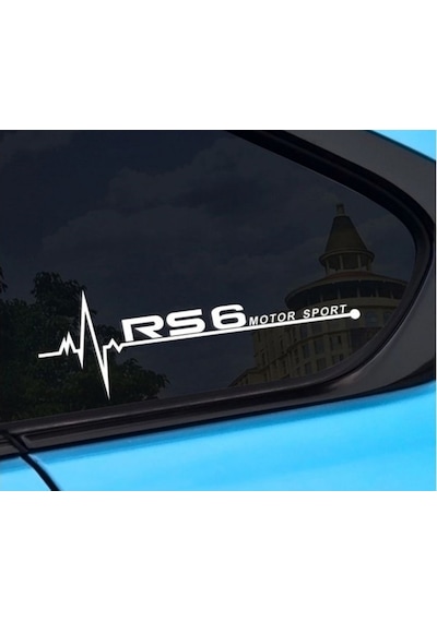 Audi Rs6 Yan Cam Sticker Oto Kapı Çıkartma Aksesuar 20Cmx7Cm
